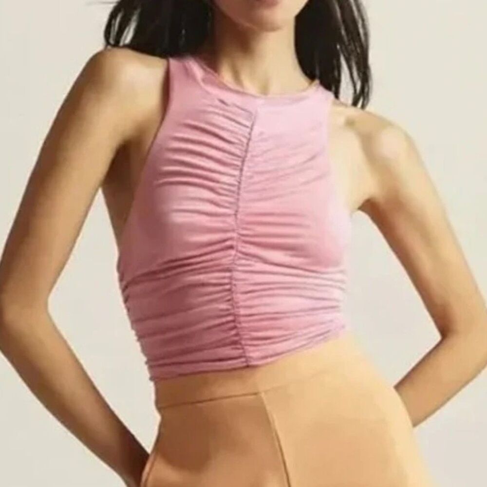 Pilcro Anthropologie NWT Reversible Ruched Key Hole Tank Small